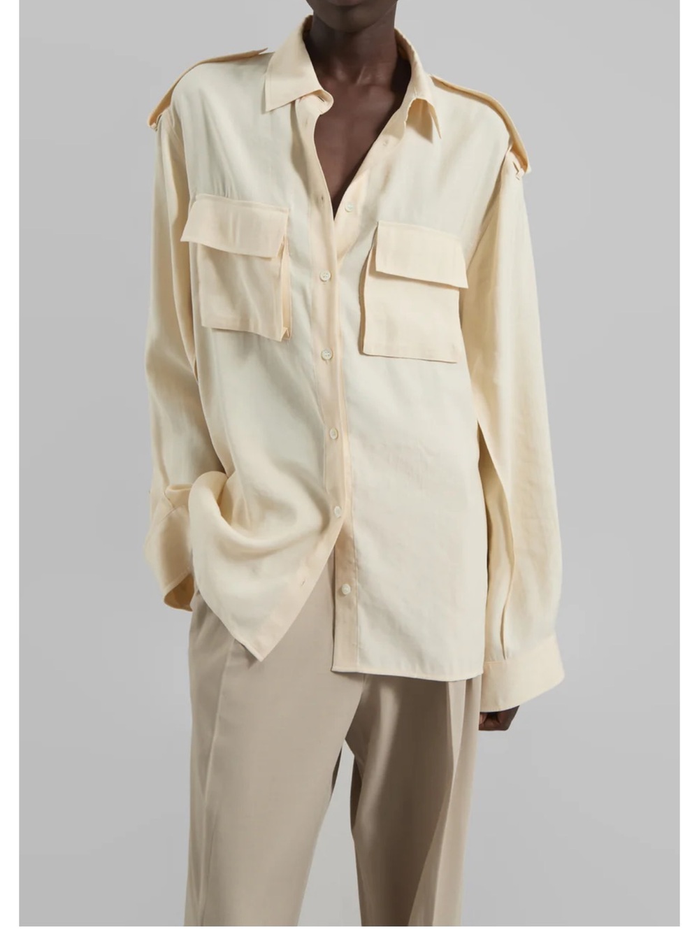 The Frankie Shop MARLON BUTTON UP Blouse Utility Shirt S